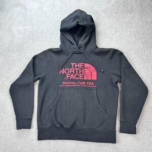 The North Face Hoodie Men’s S Black and Red Pullover Sweatshirt